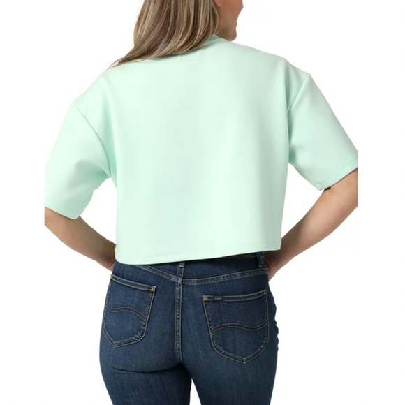 Lee Women's Cropped Tee Color Seaglass Size L - Picture 2 of 8